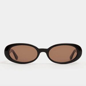 Black Valentina Oval Sunglasses by DMY Studios